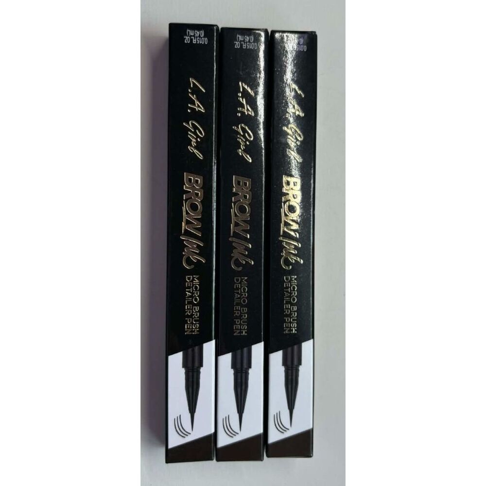 LA Girl Brow Ink Micro Brush Detailer Pen GBP346 Dark Brown Lot of 3